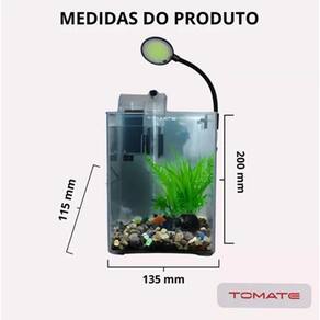 Aquário De Mesa E Luminária Led Filtro De Agua E Circulação