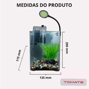 Aquário De Mesa E Luminária Led Filtro De Agua E Circulação