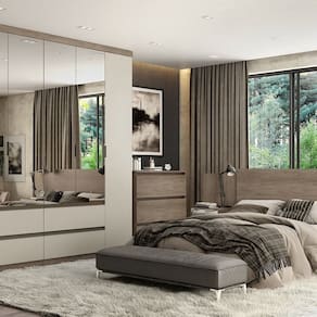 Guarda-roupa Nobre 6 Portas 250cm X 230cm X 55cm Rustic/ Off White