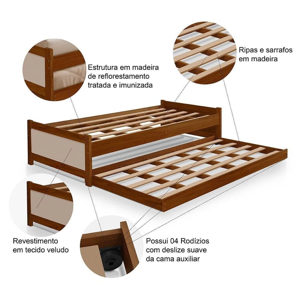 Bicama Bibox Solteiro 195cm X 43cm Serena | Casas Bahia