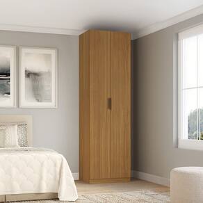 Módulo Guarda-roupa 2 Portas com Prateleiras e Cabideiros 70cm X 240cm Clean Altezza Freijó
