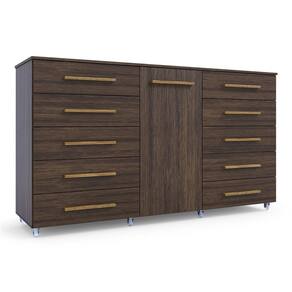 Cômoda 1 Porta 10 Gavetas com Rodízio Imperial Capuccino