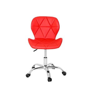 Cadeira de Escritório com Base Giratória Estofada Slim Vegas Vermelho
