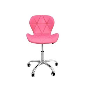 Cadeira de Escritório com Base Giratória Estofada Slim Vegas Rosa