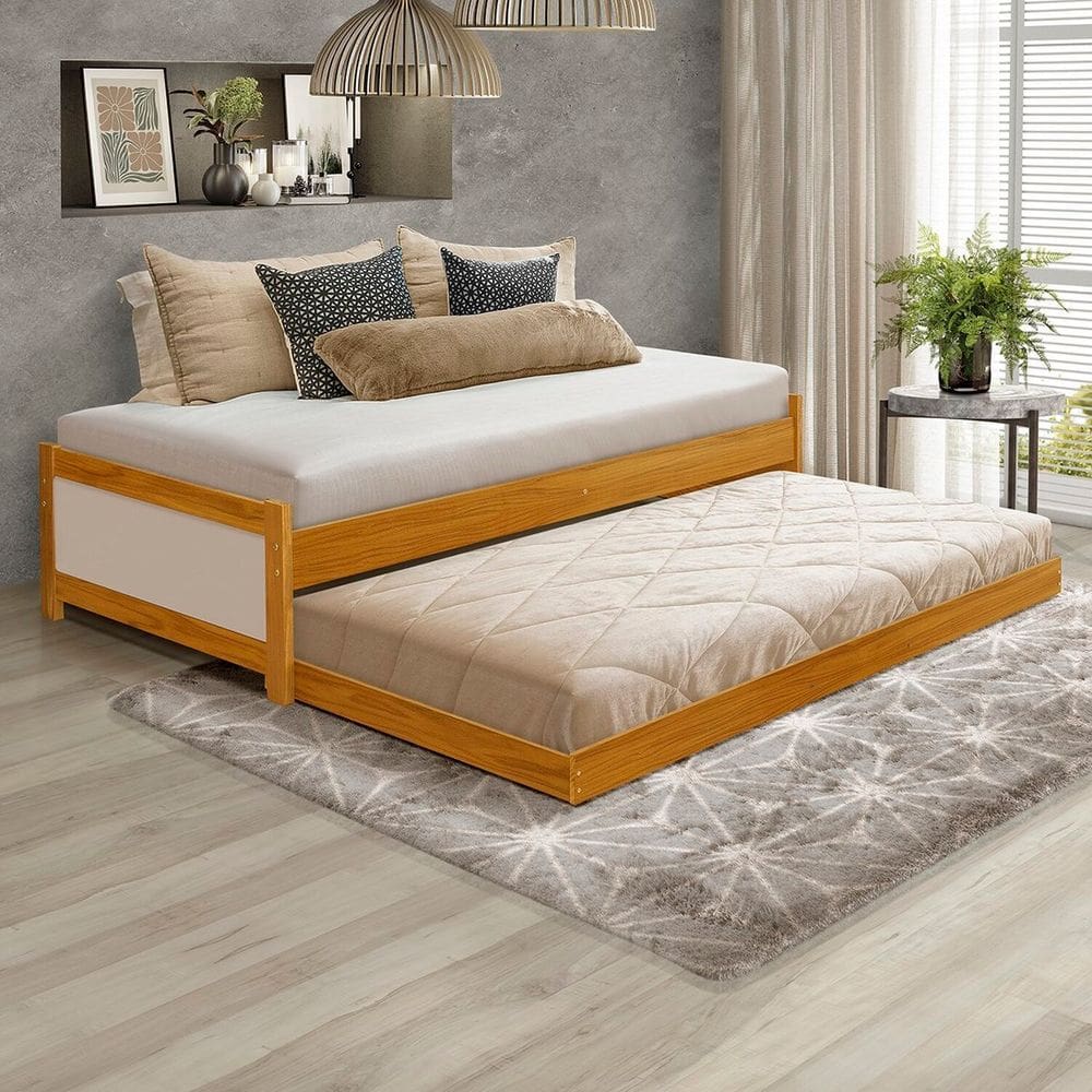 Bicama Bibox Solteiro 195cm X 43cm Serena Imbuia/Bege