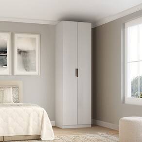 Módulo Guarda-roupa 2 Portas com Prateleiras e Cabideiros 70cm X 240cm Clean Altezza Branco