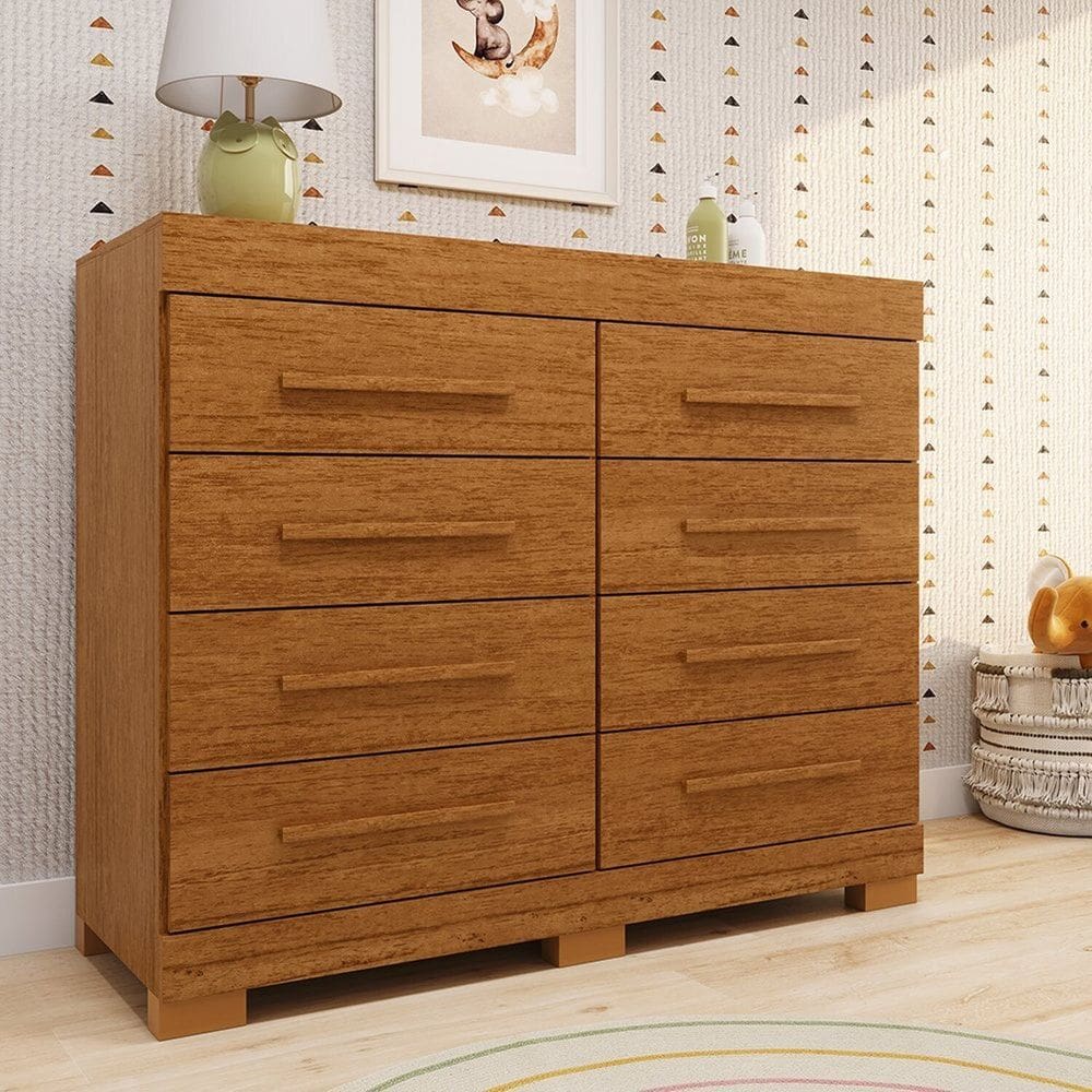 Cômoda Infantil 8 Gavetas 100% Mdf 111,70cm X 100,50cm Brincare Espresso Móveis Cinamomo
