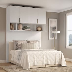 Módulo Aéreo Queen com Cabeceira Clean Altezza Branco