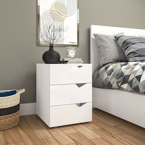 Mesa de Cabeceira 3 Gavetas 54cm X 40cm Porto Branco