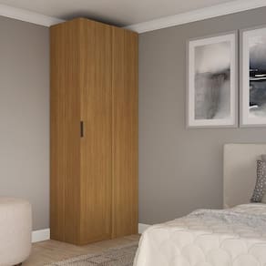 Módulo Guarda-roupa de Canto Reto Clean Altezza Freijó