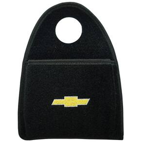 Lixeira Lixinho Automotiva Carro Carpete Logo Bordado Chevrolet Gm para Câmbio Preta
