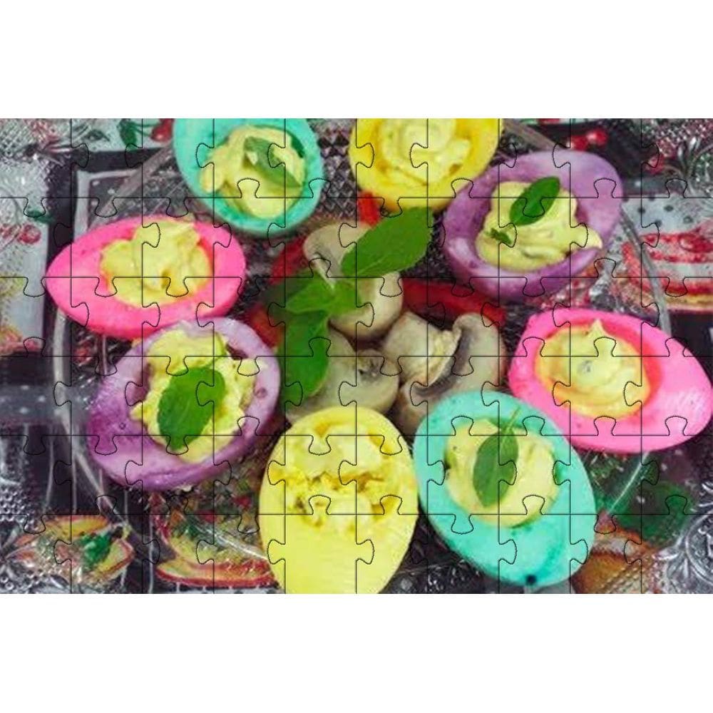 4 Quebra-Cabeças Decorativos Comida De Bar De 60 Peças