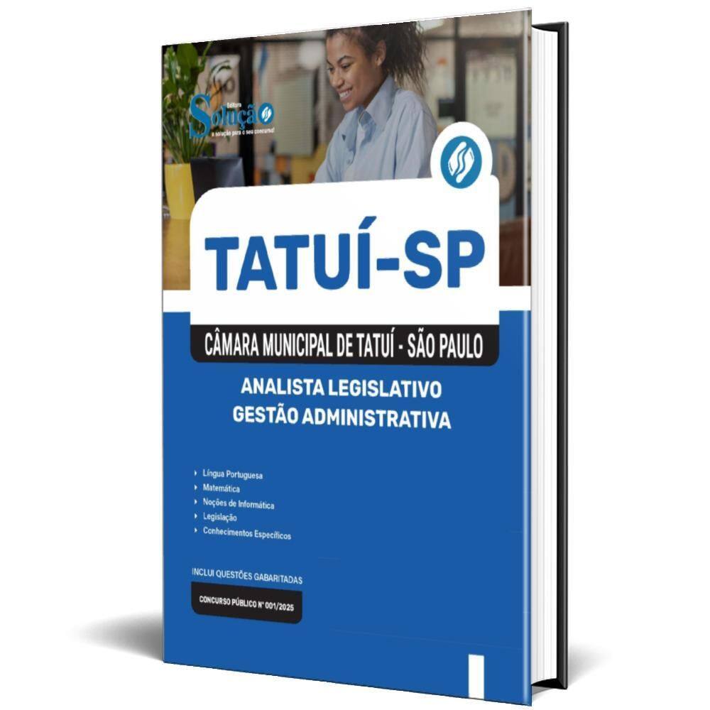 Apostila Câmara Tatuí Sp 2025 Analista Legislativo Gestão