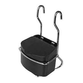 Saleiro Preto 500g com Suporte Cromado Para Barra de Parede Cozinha - 2410PT Future