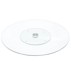 Centro de Mesa Giratório 45cm Wolff Vidro Temperado Incolor Mesa Posta Refeições