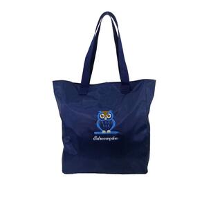 Bolsa Tote Educação Professor Estudante Universitário azul marinho Coruja azul