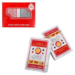 Baralho Plástico 2 Maços 108 Cartas Vermelho E Preto