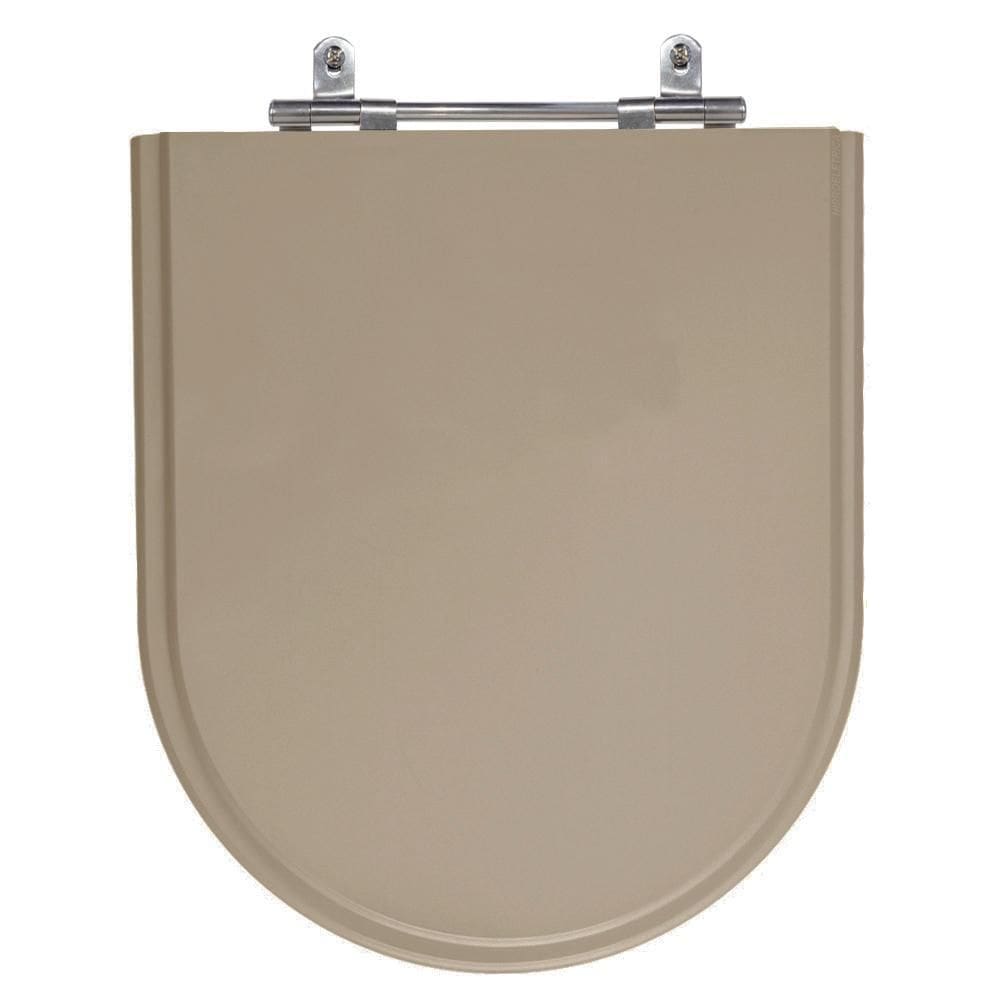 Assento Laqueado Carrara Bege Castor Tampa Vaso Deca Em Mdf