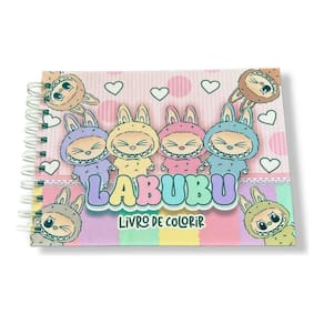 Livro De Colorir Capa Dura Labubu 50 Folhas Cores Pasteis