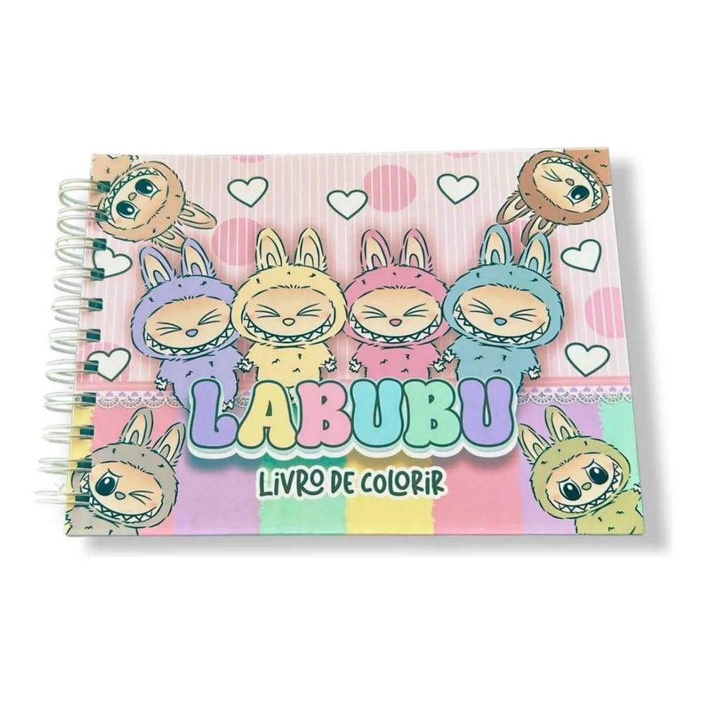 Livro De Colorir Capa Dura Labubu 50 Folhas Cores Pasteis
