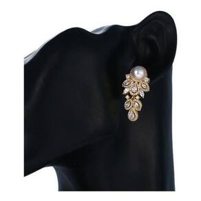 Brinco Noiva Zirconia Perola Pendurado Dourado Festa Joia