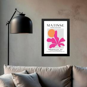 Quadro Decorativo Matisse - Flor Rosa 24X18Cm