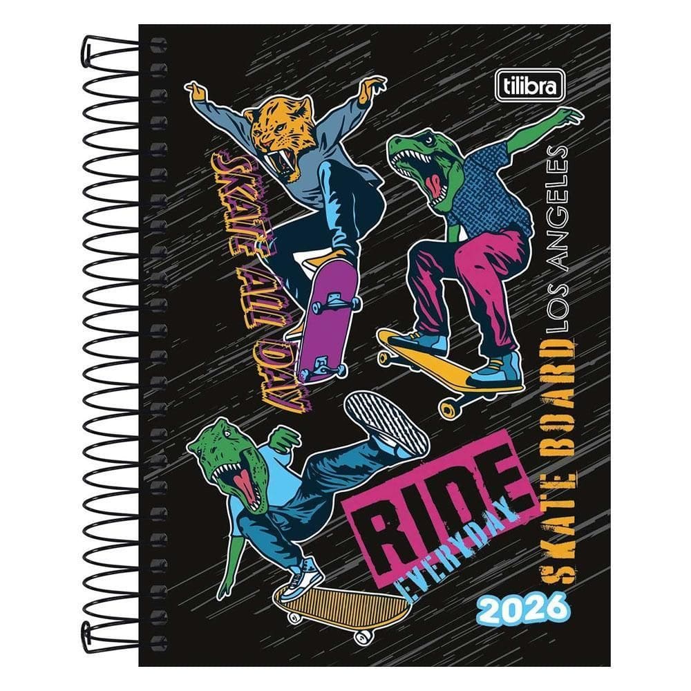 Agenda Diária 2026 Espiral M3 160Fls Spice Skate Tilibra