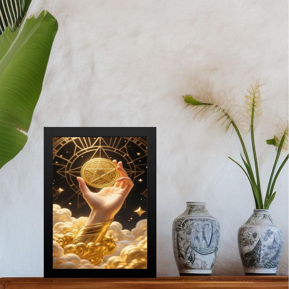 Quadro Decorativo Pentagrama Mágico 45X34Cm - Com Vidro