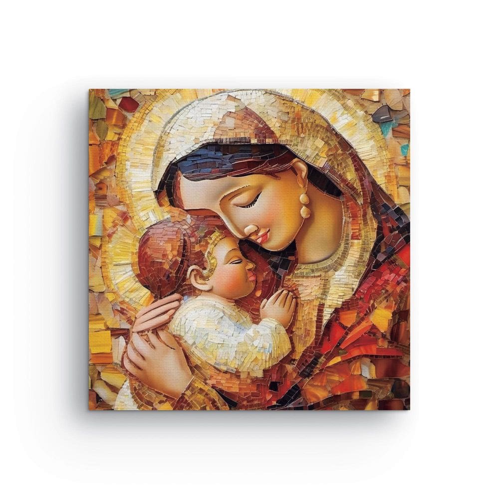 Quadro Canvas Decorativo Nossa Senhora Menino Jesus 60X60Cm
