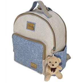 Mochila Maternidade Bebe Enxoval Miellu Jeans + Ursinho