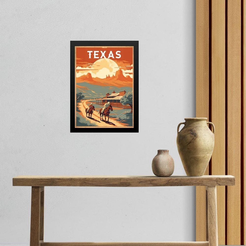 Quadro Decorativo Texas - Eua 45X34Cm