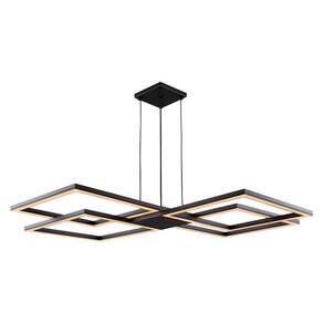 Lustre Pendente Perfil Led 96W Design Moderno Quarto Sala