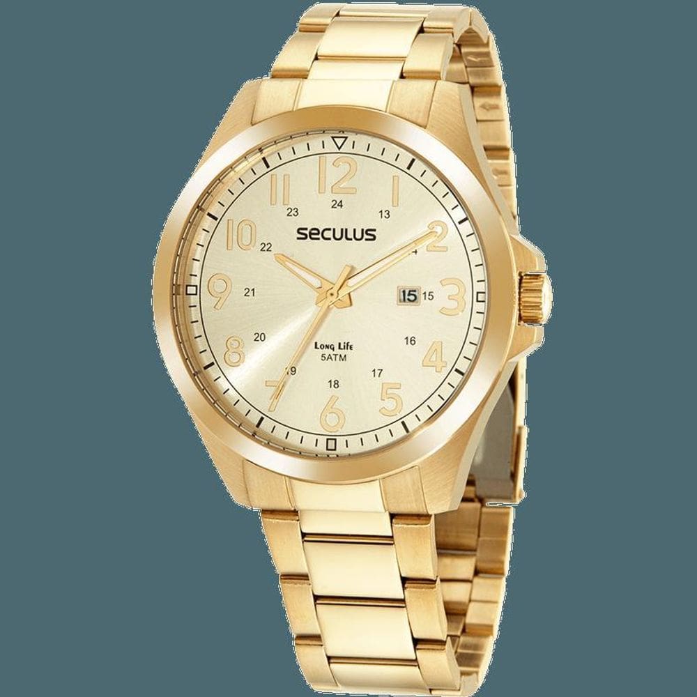 Relógio Seculus 44098Gpsvda2 Dourado Aço Inox Analógico