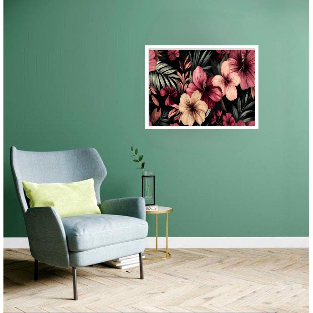 Quadro Decorativo Floral Tropical - 50X70Cm