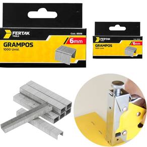 Grampo Grampeador Tapeceiro 6Mm Com 3000 Grampos