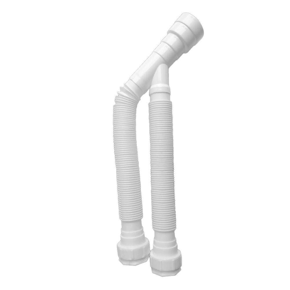 Sifão Universal Valvula Pia Sanfonado Duplo Ajustavel Branco