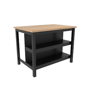 Ilha Cozinha Ditália 2 Prateleiras Preto CD-1019 cozy