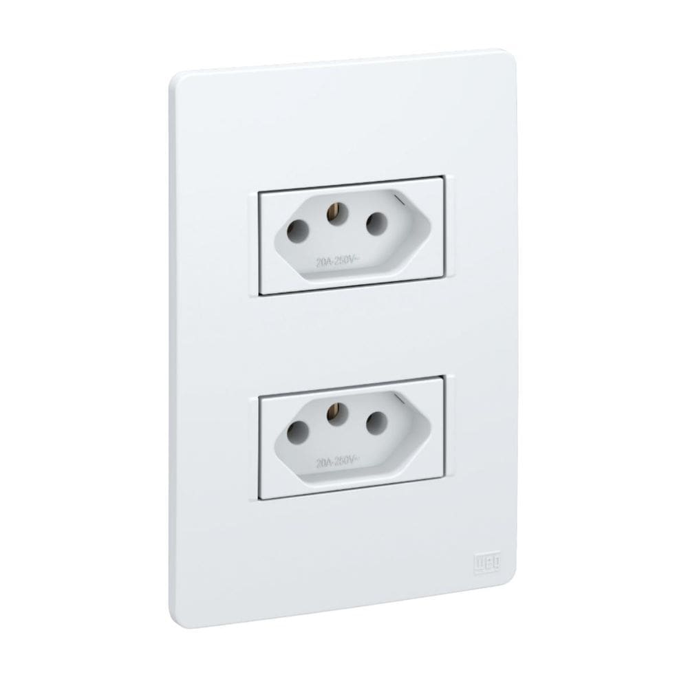 Conjunto 2 Tomadas 20A 2P+T Com Placa Branco Esatta Weg