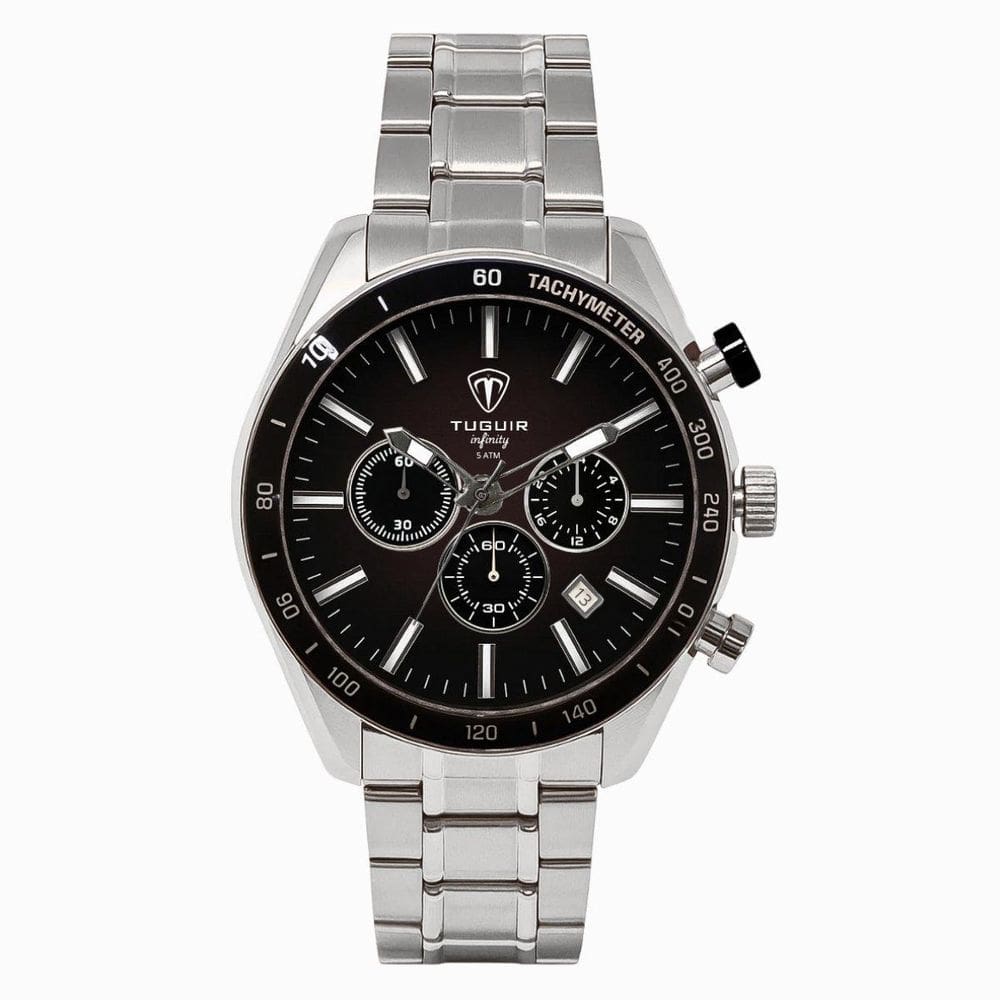 Relógio Cronógrafo Masculino Aço Tuguir Analógico 23-2231