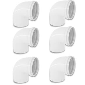 Kit 6 Cotovelos Joelho Esgoto Pvc 90 Graus Branco 75Mm
