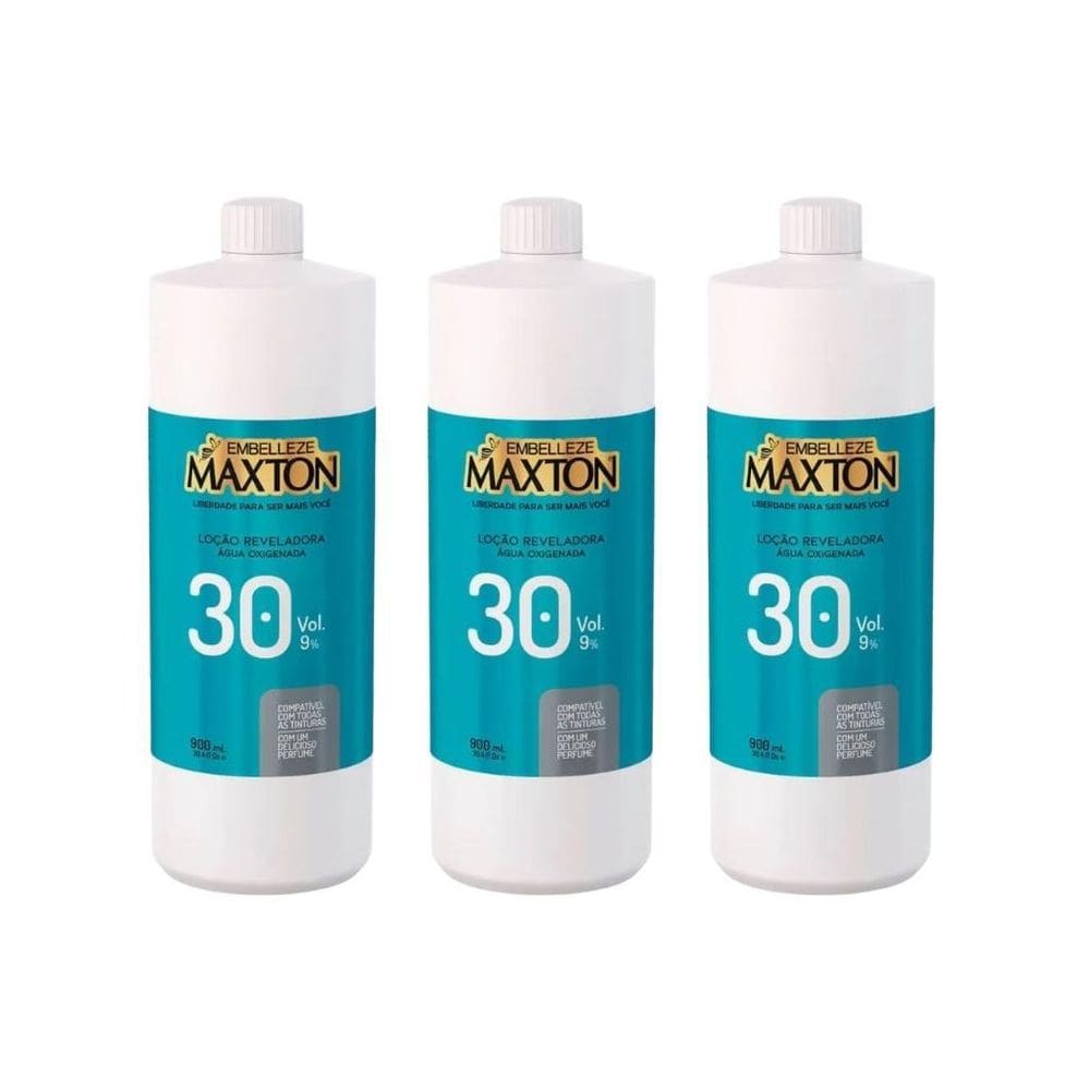 Locao Reveladora Maxton Ox 30 Vol 900Ml - Kit Com 3Un