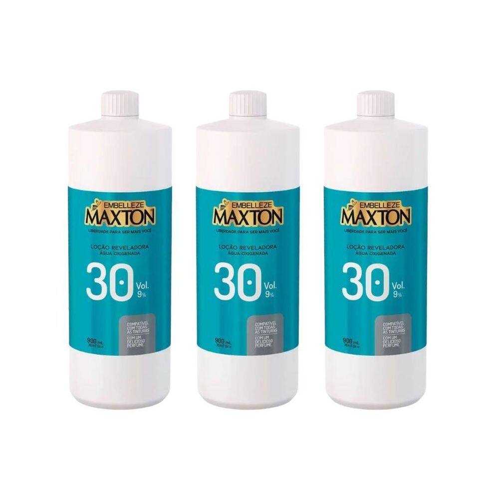 Locao Reveladora Maxton Ox 30 Vol 900Ml - Kit Com 3Un
