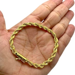 Pulseira Elo Baiano 8Mm Banhado A Ouro 18K Luxo