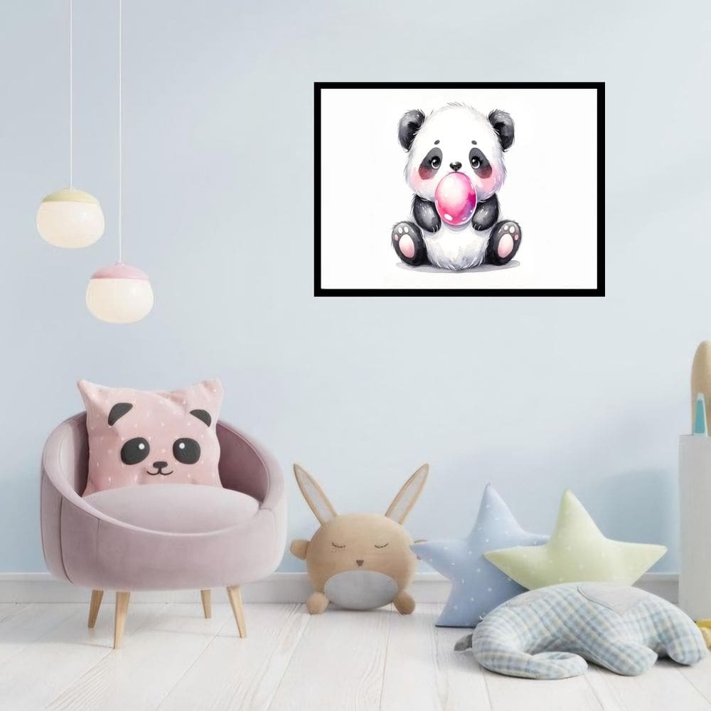 Quadro Decorativo Panda Chiclete - 50X70Cm