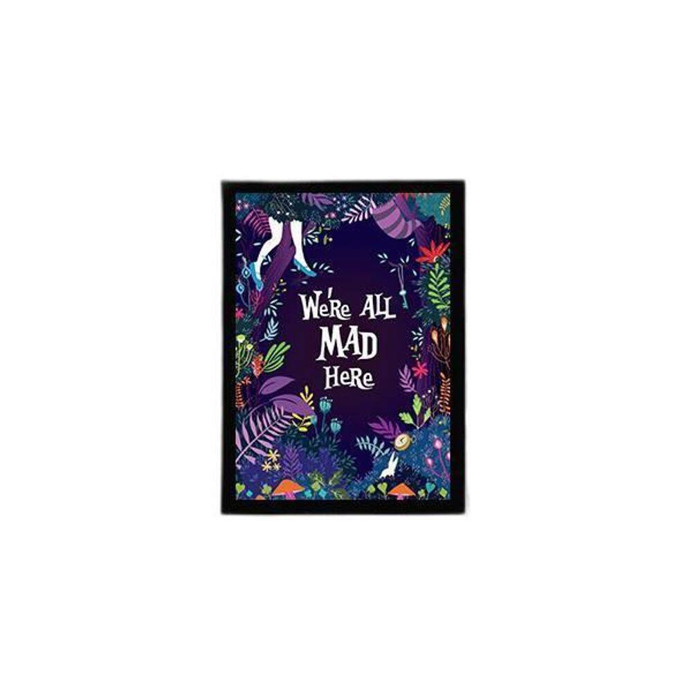 Quadro We`Re All Mad Here 33X24Cm - Com Vidro Moldura Preta