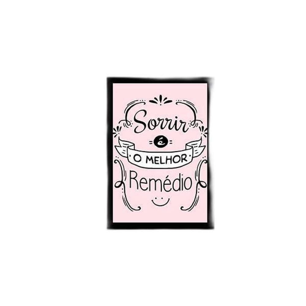 Quadro Sorrir É O Melhor Remédio 33X24Cm - Moldura Preta