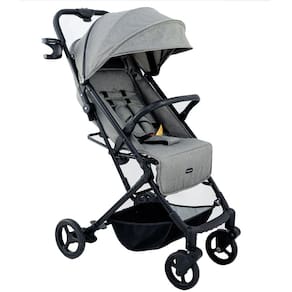 Carrinho de Bebê Galzerano Kira Berço Passeio Reclinável Leve Compacto Dobrável Para Viagem 0 a 22 Kg Cinza