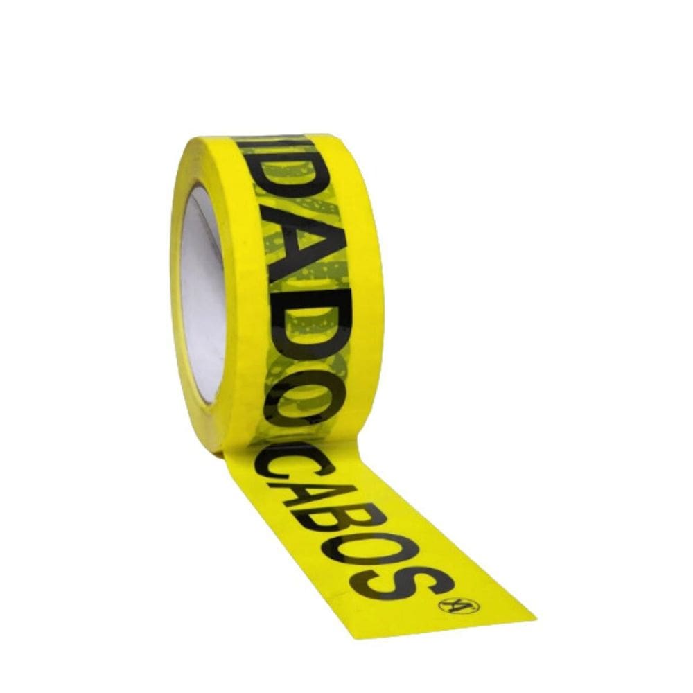 Fita Cuidado Cabos Amarela 48Mm X 100M Pvc Atm Tesa