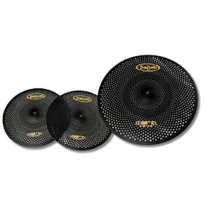 Kit Pratos Hero Mute Preto Par Chimbal 14 + Ataque Crash 18