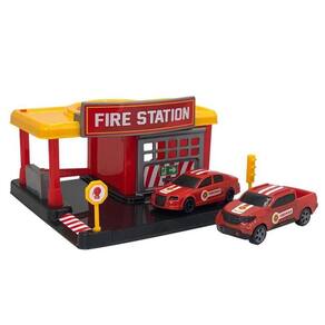 Brinquedo Infantil Estação De Bombeiro Garagem + 02 Carros